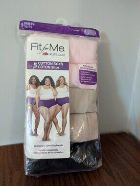 Fruit of the Loom Women's 5 Pack Cotton Brief Plus Size Panties Sz 13 Sz 4x/5x